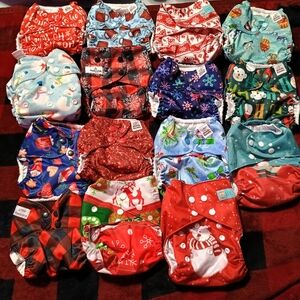 Mama Koala Christmas / Xmas OS Pocket Cloth Diapers
